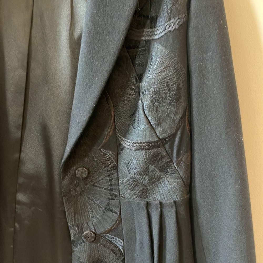 Embroidered Wool Mid-Length Jacket - image 2